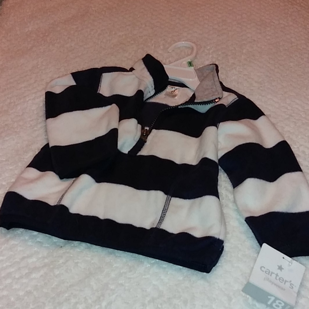 Blue and white stripped infant boys jacket